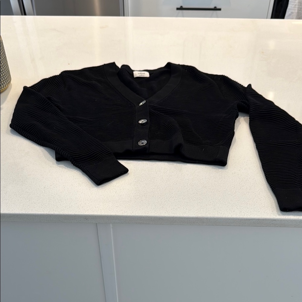 Black Button-Up Women's Sweater